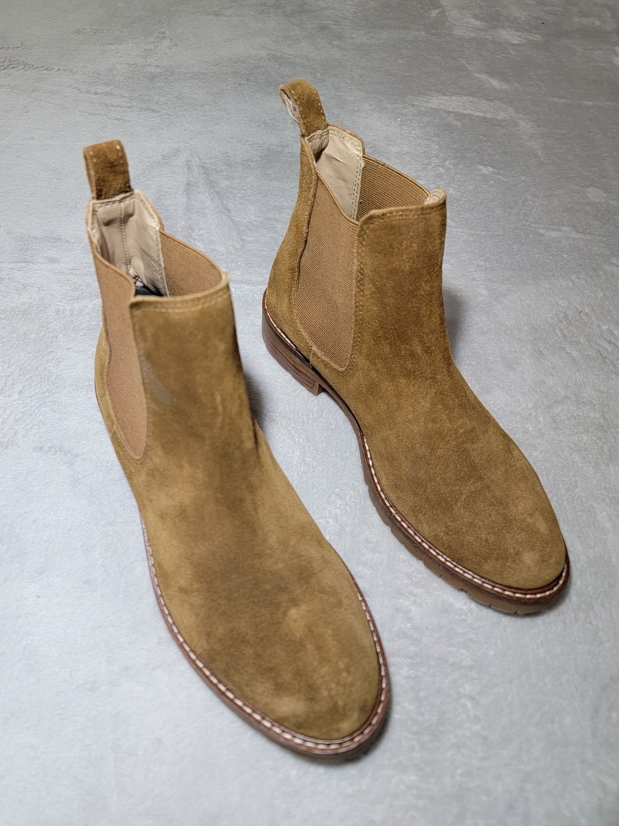 Steve Madden Booties Womens Tan Suede Chelsea Pull On Elastic