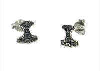 „MjöLnirs Macht“ – Thors Hammer Ohrstecker 925Er Silber – Ca. 8 X 7 Mm