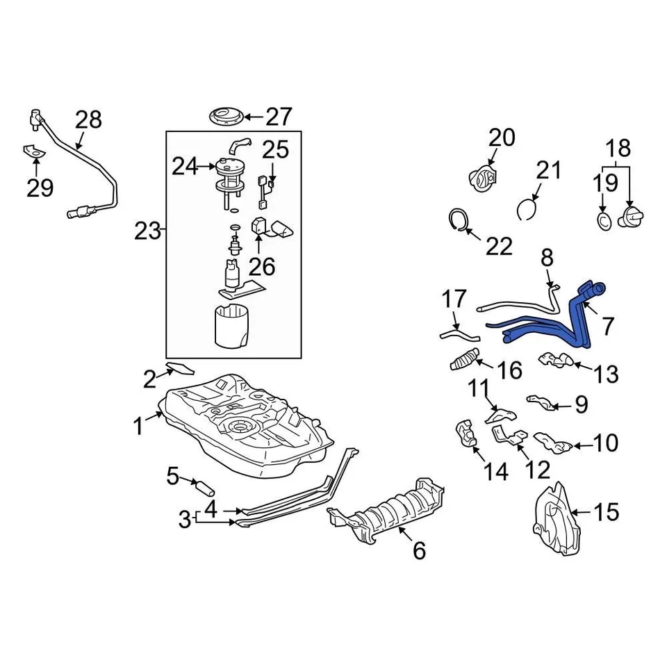 For Toyota Camry 2004-2011 Toyota 7721306041 Fuel Filler Hose Foto 2 de 4