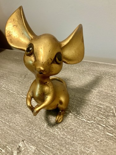 Süße Vintage Anthony Freeman McFarlin Blattgold Maus mit großen Ohren signiert