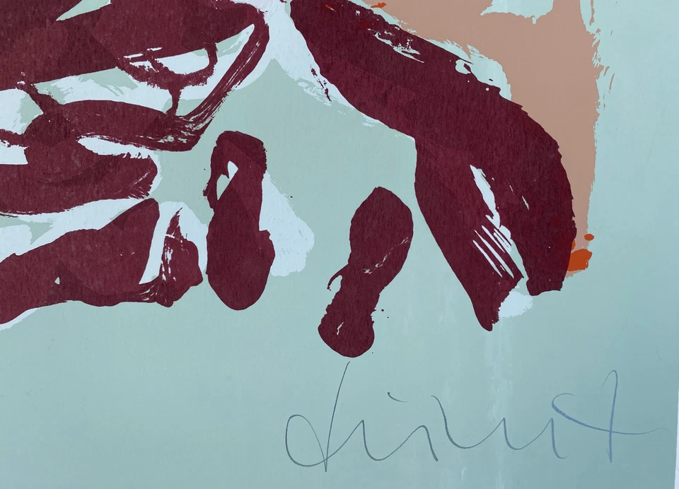 MARKUS LÜPERTZ und TTT Augsburg 2011 HAND-SIGNIERT, Siebdruck, 100x70 cm - Bild 3 von 4