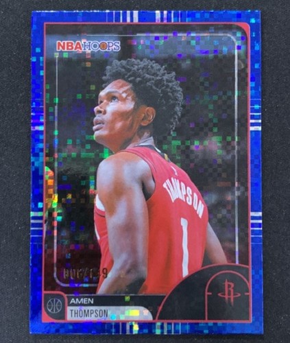 Amen Thompson 2025-26 Topps NBA Hoops Pixel Burst Blue Base /149 #123
