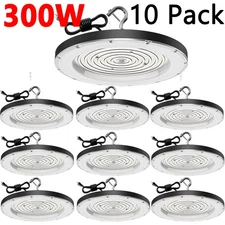 10Pack 300W UFO LED High Bay Light Shop Lights Industrial Factory Warehouse Lamp