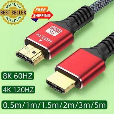HDMI 8K 2.1 Kabel DSC Ultra HighSpeed 48Gbit/s Ethernet eARC UHD HDR10 120Hz