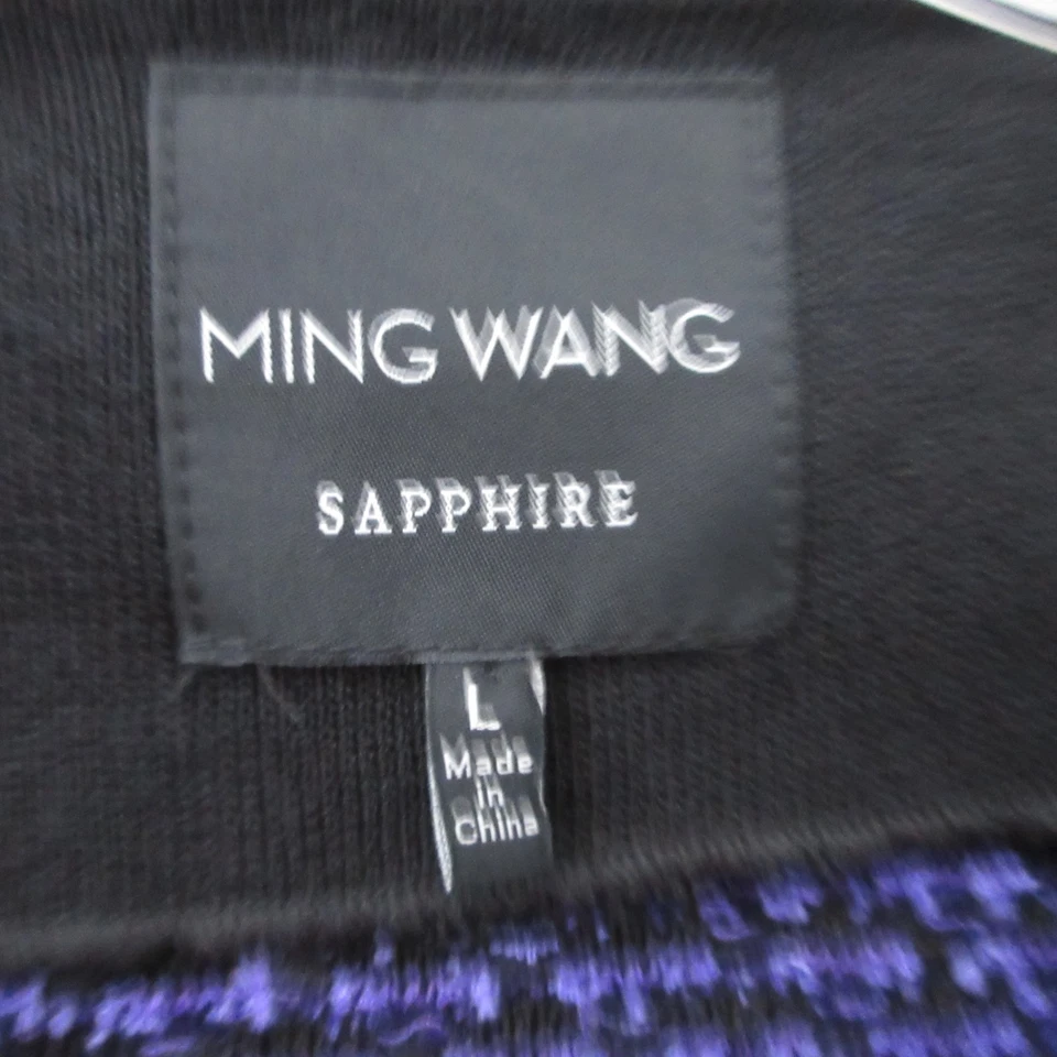 Cárdigan Ming Wang Zafiro Grande Púrpura Adornado Tachonado Estilo Atemporal Foto 4 de 4