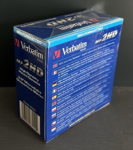 Verbatim MF2HD 3.5" 1.44MB Floppy Discs Pack of 9, Unused. Diskettes 90mm - Afbeelding 2 van 2