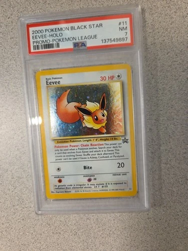 2000 Eevee Holo Black Star Promo Pokemon League  #11 PSA 7