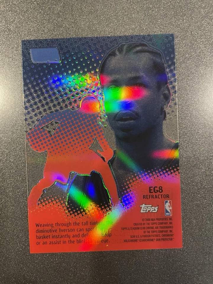 Stadium Club 1999 cromo ojos del juego refractor Allen Iverson. Raro. 76ers Foto 2 de 2