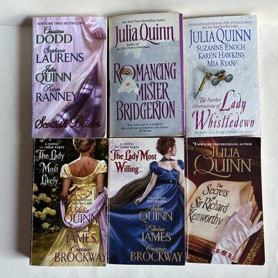 Julia Quinn lot 6 paperbacks: 4 anthologies plus Romancing & Secrets/Kenworthy