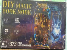 DIY Magic Book Nook Kit 3D Wooden Puzzle Miniature Alley Model Light Up 373 Pcs