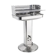 XXL Säulengrill Edelstahl Holzkohlegrill Grill 58x38x90 Art.60198