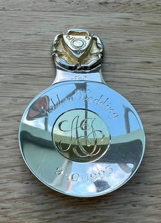 Fine Sterling Silver Golden Wedding Caddy Spoon By Trevor Towner London 1993