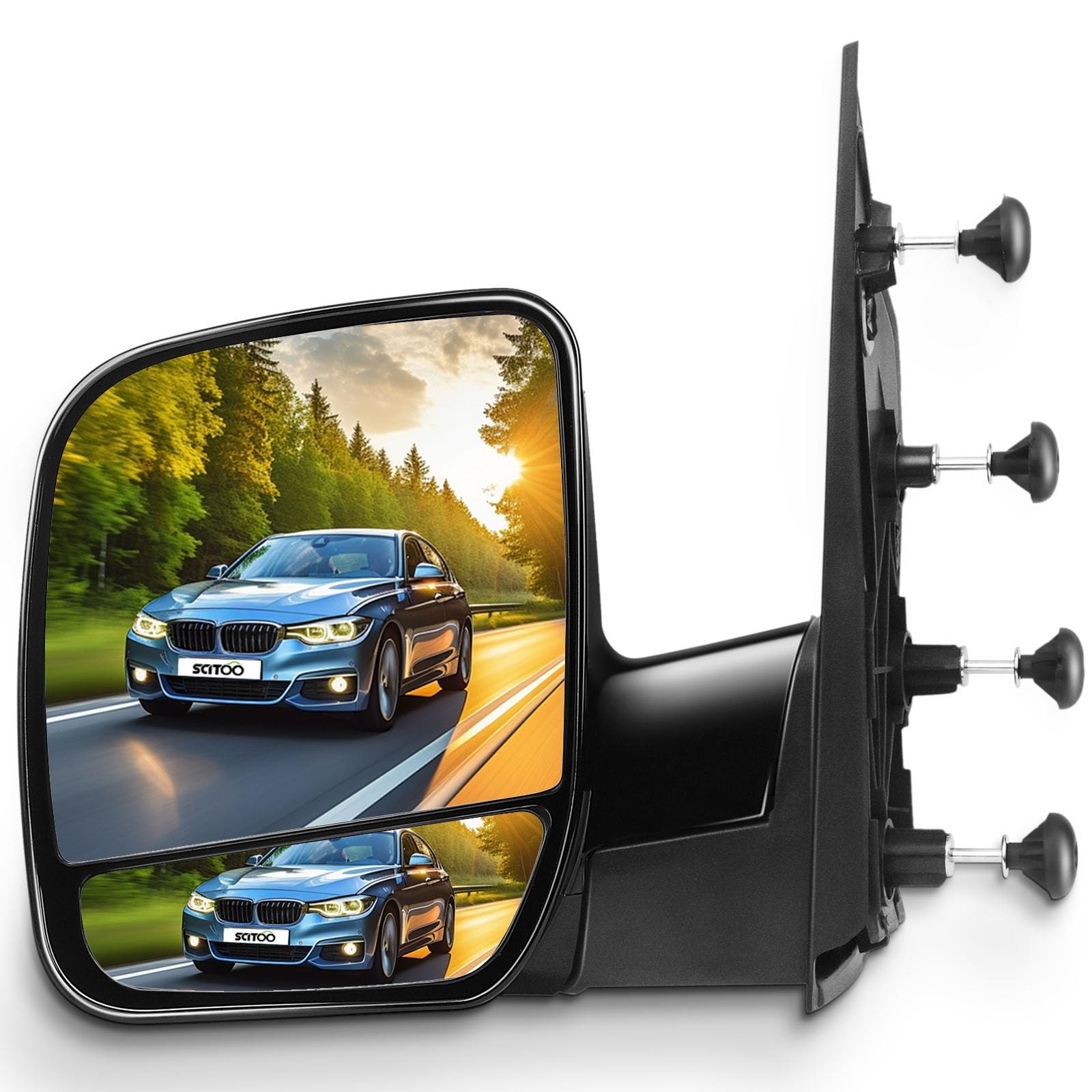 Scitoo Ford E150 E250 E350 E450 E550 Van Towing Mirrors Dual Glass Foldable Manu