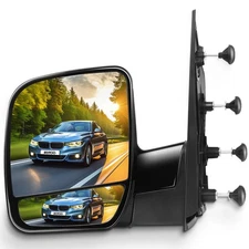Scitoo Ford E150 E250 E350 E450 E550 Van Towing Mirrors Dual Glass Foldable Manu
