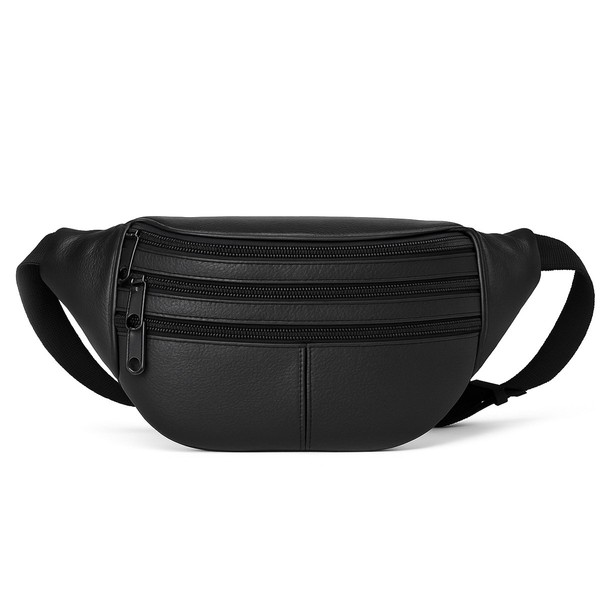 GüRteltasche Bauchtasche HüFttasche Schwarz Echt Leder UmhäNgetasche Bag-image