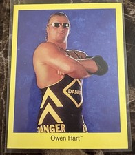 1999 Cardinal WWF Trivia Owen Hart Card WWE Wrestling Legend Yellow Border