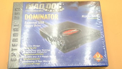 mad dog dominator external floppy drive MD-ED1F 3.5 1.44 mb new