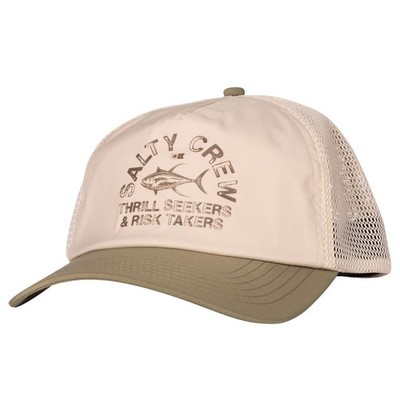 SALTY CREW STAMPED TRUCKER CAP OFF WHITE/FERN