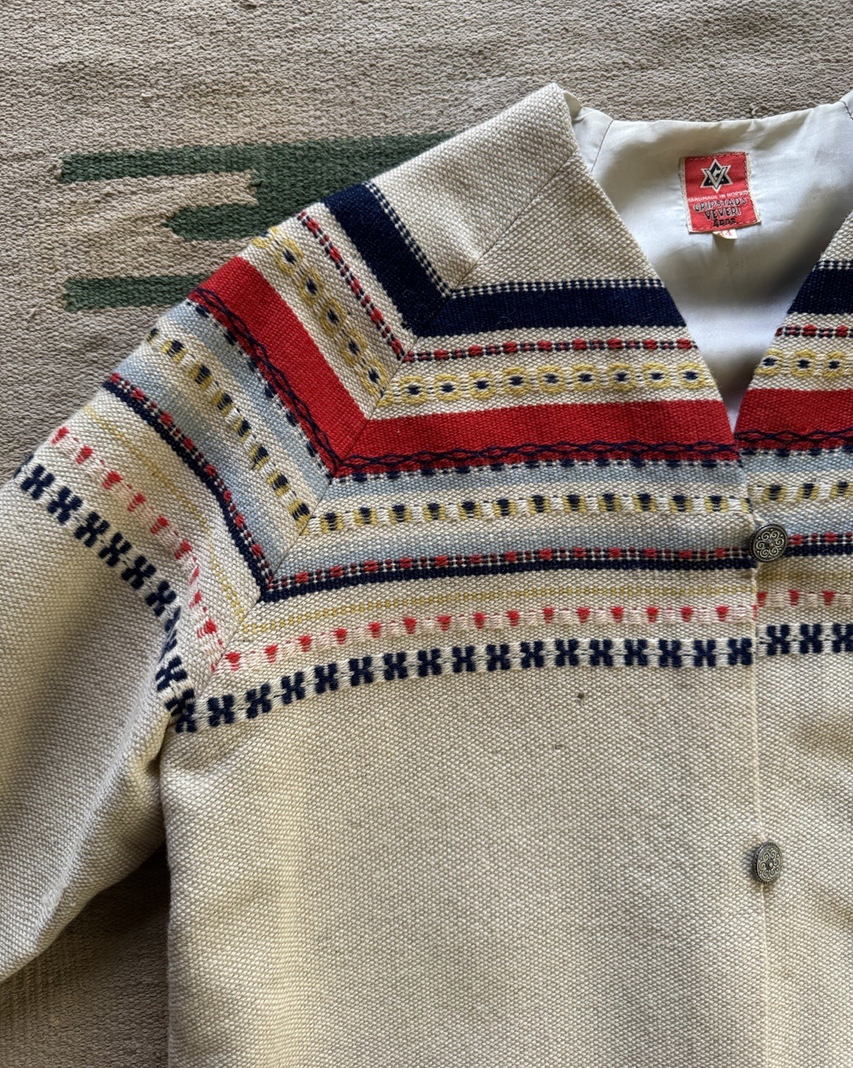 Vintage 1940s Norwegian Gripstads Veveri Woven Wo… - image 5