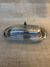 F.B. Rogers Silver Company Butter Dish With Glass Insert Vintage Silverplate 