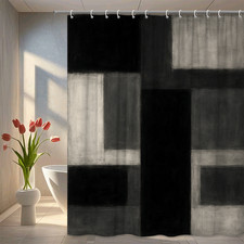 Modern Black and White Shower Curtain for Elegant Bathroom Decor