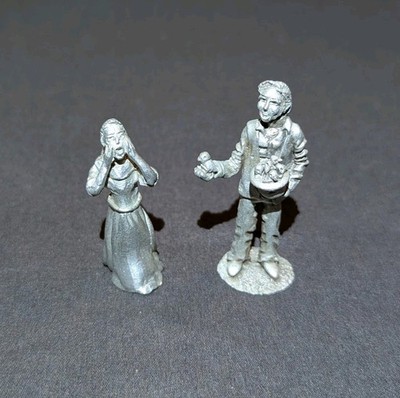 Comstock Pewter CCI Wizard Of Oz Aunt Em & Uncle Henry Vintage RARE (Lot of 2)