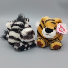 Puffkins Plush Toys Zack Zebra  Tipper Tiger Swibco 1997 Lot Of 2