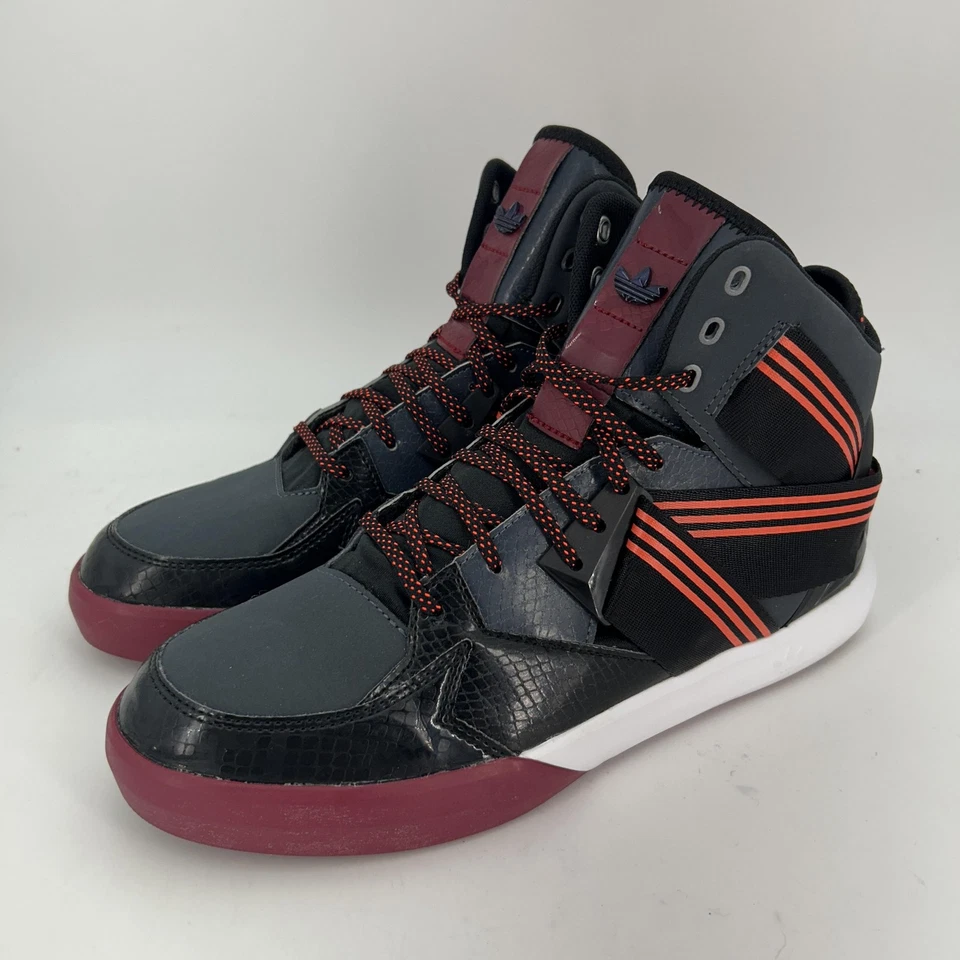 Adidas Originales Varial Mid Zapatos Para Hombre Talla 9 Negro Rojo Correa Alta C77718 Foto 4 de 4