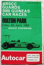 OULTON PARK 4 Apr 1969 BRSCC Guards 5000 Guineas Car Races Official Programme