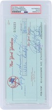 Willie Randolph and Cedric Tallis New York Yankees Signed Check 10/29/1986 - PSA