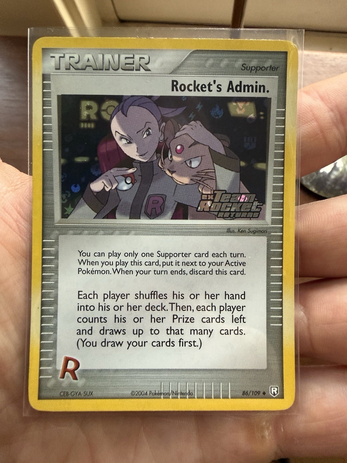 Pokemon TCG Team Rocket Returns Rocket's Admin 86/109 Stamped Reverse Holo NM