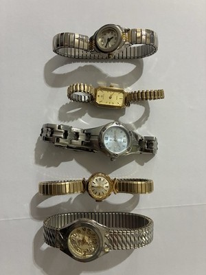 Fossil Speidel Desta Women's Watch Lot of 5 Mixed Gold & Silver Tone Expansion