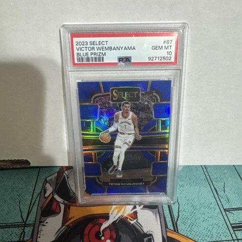 ROOKIE GEM MINT 2023-24 Panini Select Victor Wembanyama Blue Prizm #87 PSA 10