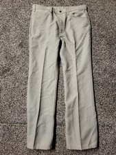 Vtg Levis Prest Pants Mens 34 Waist Beige Western Slacks