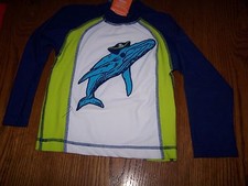 NWT GYMBOREE Shark Pirate RASHGUARD SWIM SHIRT Size 4 or 6 or 7 UPF 50 