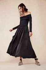 Free People NWT Boho Lucky Love Midi Dress Long Sleeve Small $168