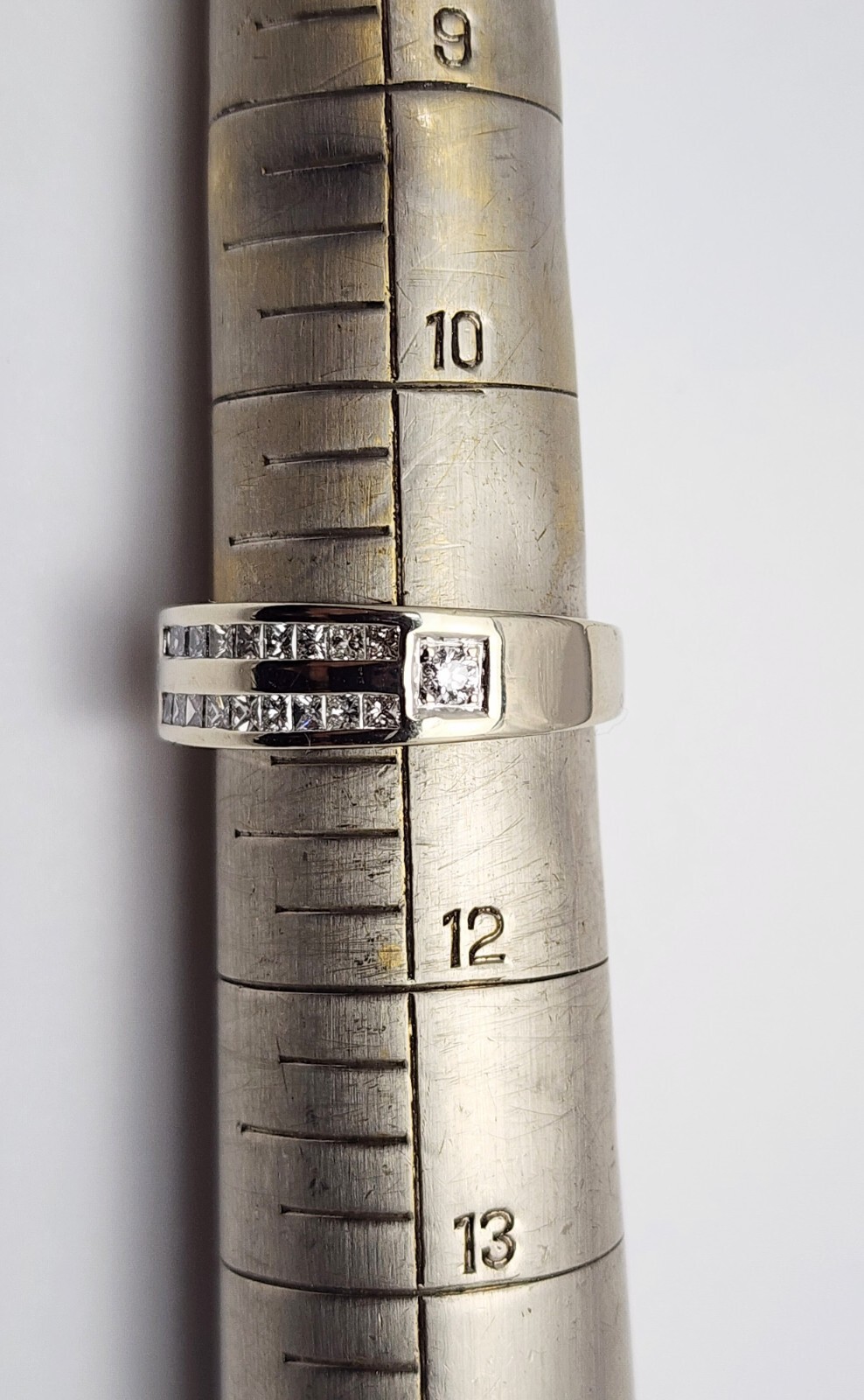 14K Solid White Gold Designer Princess Cut Diamon… - image 13