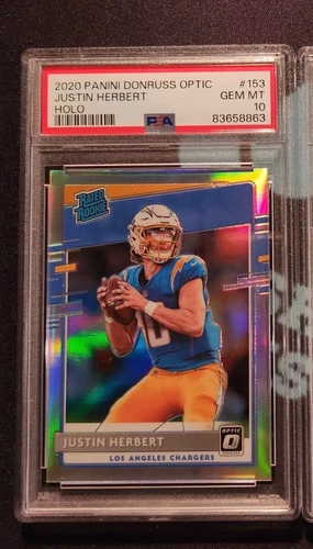 2020 PANINI DONRUSS OPTIC JUSTIN HERBERT RATED ROOKIE HOLO PSA 10 GEM MT