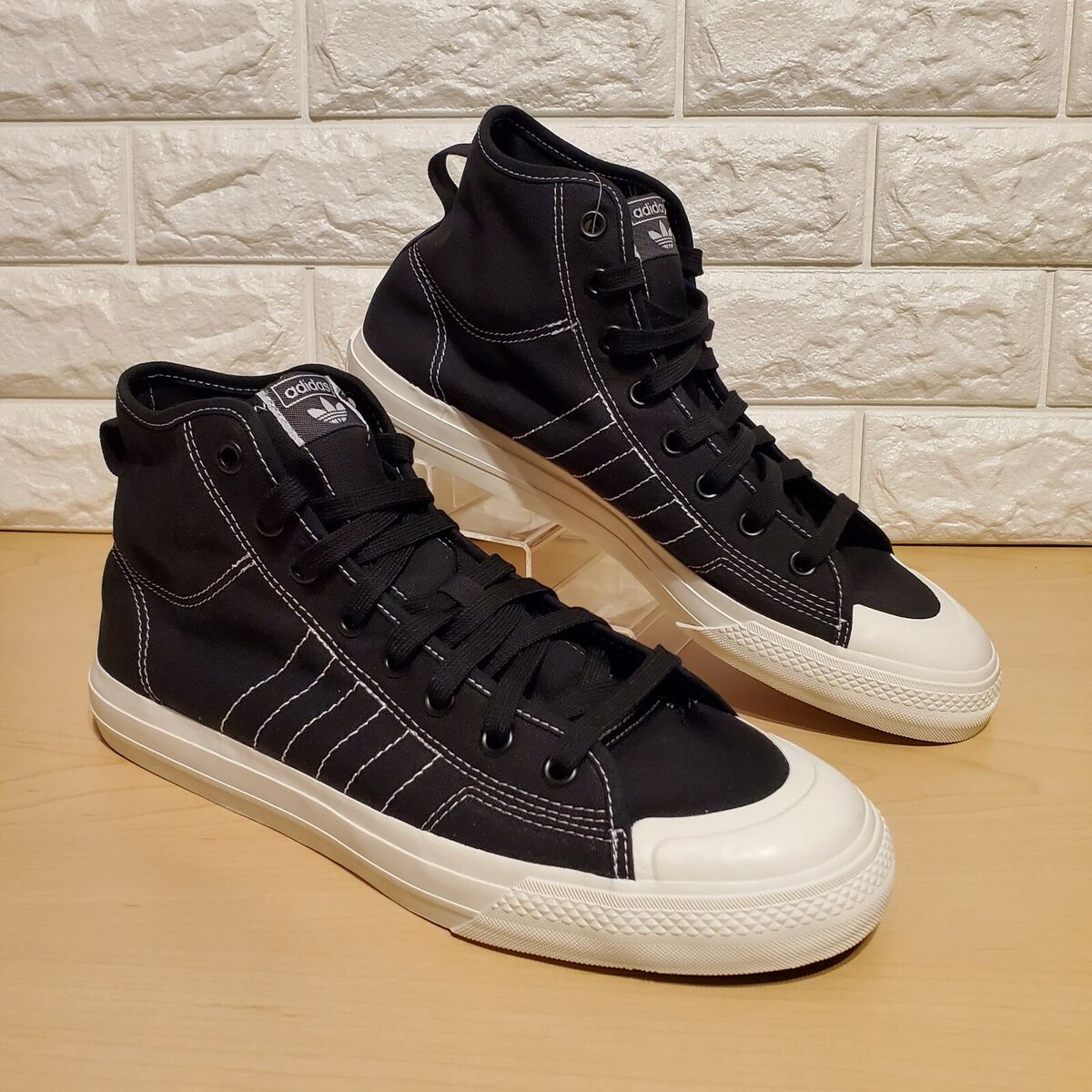 Adidas Nizza HI High RF Mens Size 12.5 Black White F34057 Adidas Nizza HI High RF Mens Size 12.5 Black White F34057