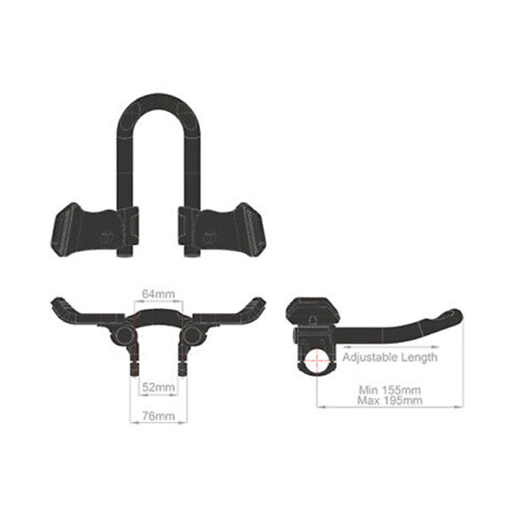 ControlTech TTH-14 Falcon Mini Clip-On Bike Aerobars for TT