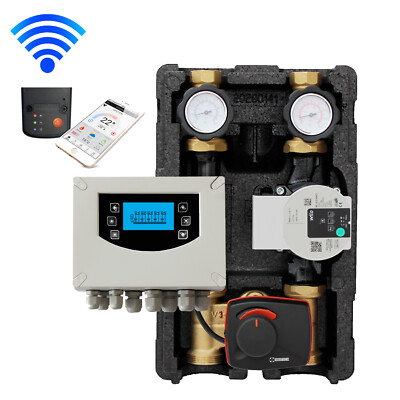 Heizkreis 3 wege Pumpengruppe Wilo mit Touch Steuerung und Wlan-Modul und App