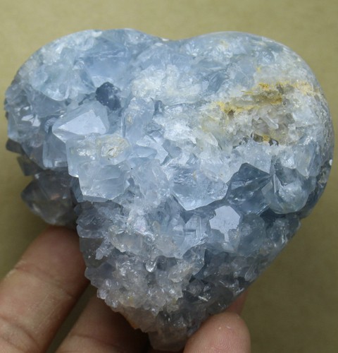 428g Top Grade Gorgeous Sky Blue Celestite Heart Geode Rough Reiki Crystal - Picture 6 of 10