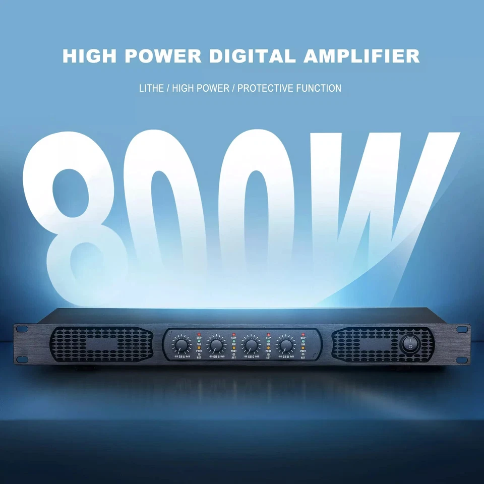 DA4400 Professional 4 Channel Class H Digital DJ Power Amplifier 4*800W in 8 OiM - Image 2 of 4