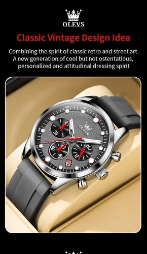 Waterproof Quartz Business Luminous Watch Men OLEVS Luxury Men's Date Strap - Picture 18 of 23