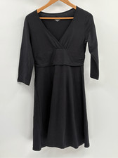 Patagonia Wrap Dress Women Size Medium Black 3/4 Sleeve