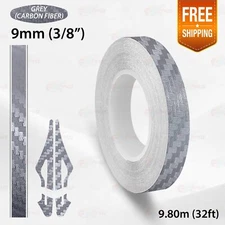 CARBON FIBER GRAY 3/8" 9mm PIN STRIPE Car Model Streamline TAPE Vinyl Sticker