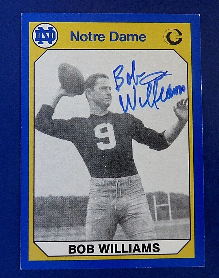 1990 Collegiate BOB WILLIAMS SIGNED NOTRE DAME FOOTBALL CARD #131 ~ JSA QQ93647 - Image 2 of 3