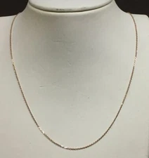 14k ROSE Gold Cable Link Pendant Chain/Necklace 16" 1 mm  PKLCAB030