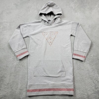 Guess Hoodie Girls 10 Gray Triangle Embellished Sweater Sweatshirt Casual