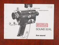 EUMIG SOUND 30XL SUPER 8 SOUND CAMERA INSTRUCTION BOOK./166327